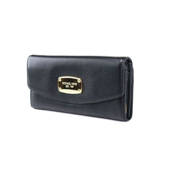 NWT Michael Kors Jet Set Leather Flap Envelope Black - Picture 3 of 7